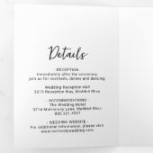 Genevieve zwart-wit foto moderne bruiloft drieluik uitnodiging (Binnenzijde eerst)