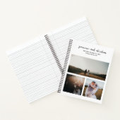 Genevieve zwart-wit foto moderne bruiloft notitieboek (Binnen)