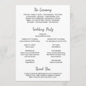 Genevieve zwart-wit foto moderne bruiloft programmakaart (Achterkant)