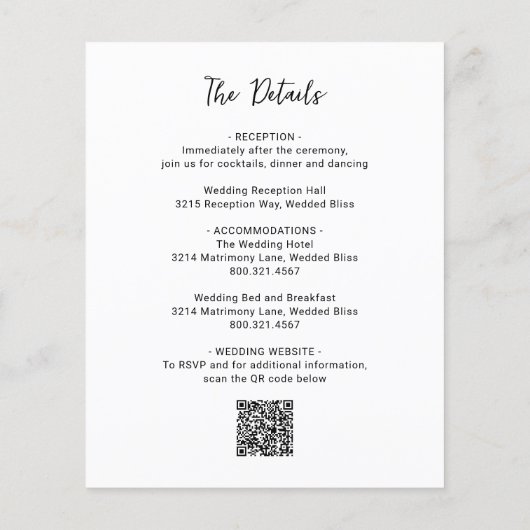 Genevieve Zwart Wit Foto Moderne bruiloft Uitnodig Flyer (Achterkant)