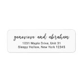 Genevieve Zwart-wit Moderne bruiloft Etiket (Voorkant)