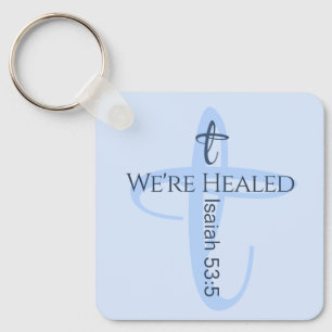 Genezen door Jesus Bible Verse Christelijk Geloof Sleutelhanger
