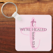 Genezen door Jesus Bible Verse Christelijk Geloof  Sleutelhanger (Voorkant)