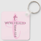 Genezen door Jesus Bible Verse Christelijk Geloof  Sleutelhanger (Achterkant)
