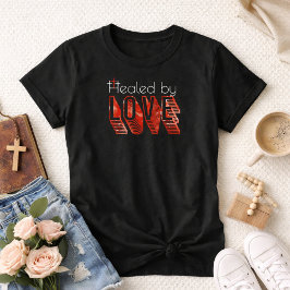 Genezen door Liefde Drie Kruizen Johannes 3:16 Chr T-shirt