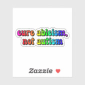 genezen van ableïsme, niet autisme Regenboog Typog Sticker (Vel)