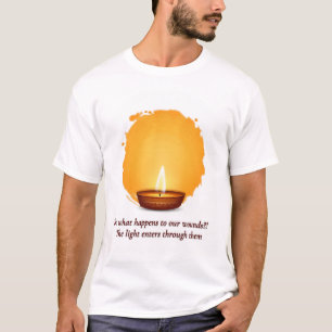 Genezend Licht Kaars T‑Shirt Inspirerende Spreuk T-shirt