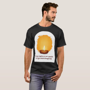 Genezend Licht Kaars T‑Shirt Inspirerende Spreuk T-shirt