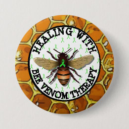 Genezend met bijengiftherapie Lyme lint knop Ronde Button 7,6 Cm