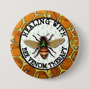 Genezend met bijengiftherapie Lyme lint knop Ronde Button 7,6 Cm