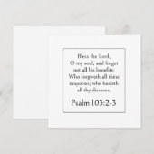 Genezende Bijbelvers, Psalm 103:2-3 Schrift, (Voorkant / Achterkant)