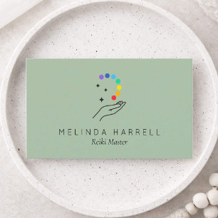 Genezende Hand Logo Reiki, Genezer, Wellness Wijze Visitekaartje