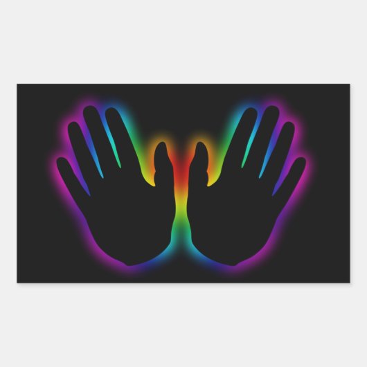 genezende handen 5 rechthoekige sticker (Voorkant)