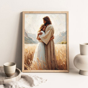 Genezende omhelzing, Jezus omhelst meisje, Jezus e Poster