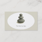 Genezende Spa 3 Stenen Grijs & Beige Modern Visitekaartje (Voorkant)