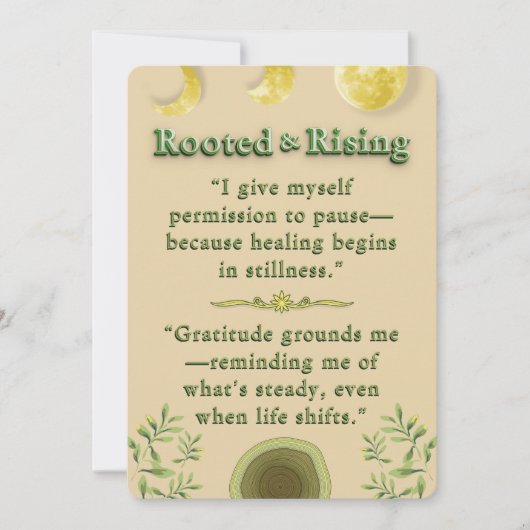 Genezende stilte | Pauze- en dankbaarheidsbevestig Notitiekaartje (Voorkant)