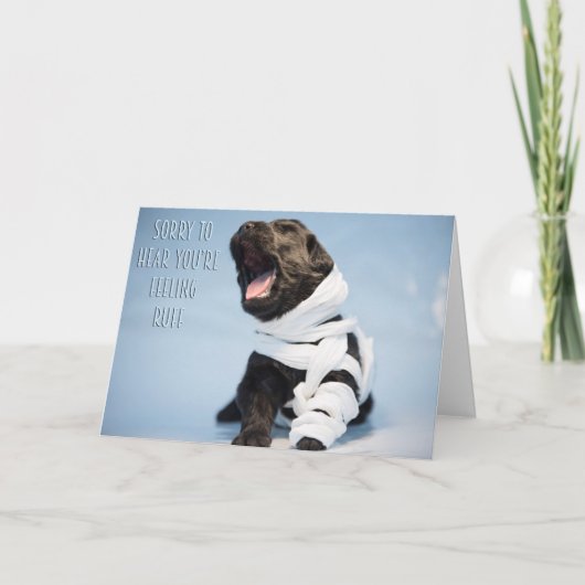 Genezende wensen pup kaart (Voorkant)