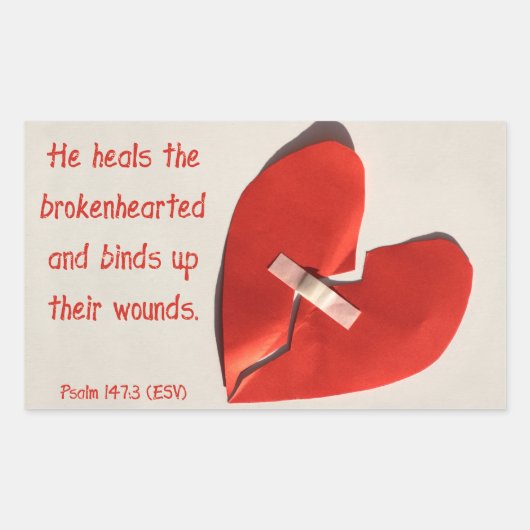 Genezer van gebroken harten Psalm 147:3 Schrift Ar Rechthoekige Sticker (Voorkant)
