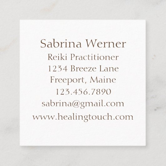 Genezer's Hand Native American Symbool Vierkante Visitekaartje (Achterkant)