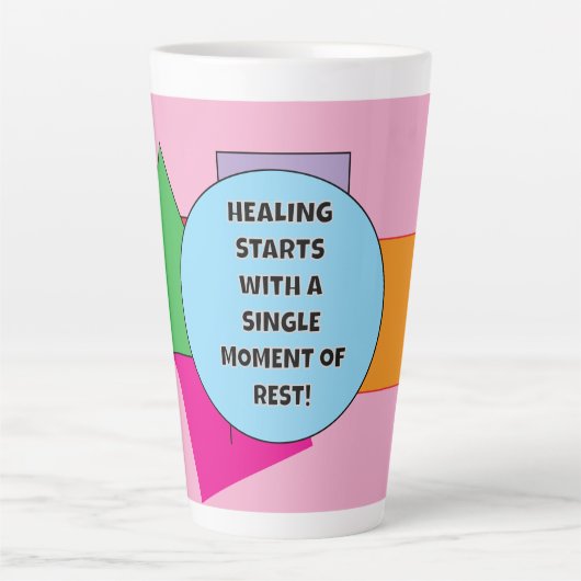 Genezing begint met één moment! Latte Mok (Voorkant)