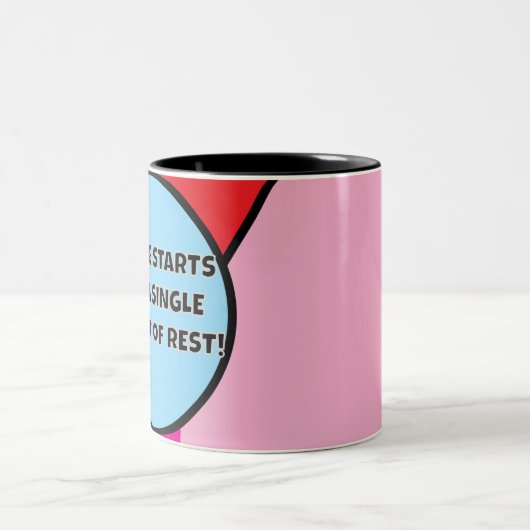 Genezing begint met een moment van rust! tweekleurige koffiemok (Center)