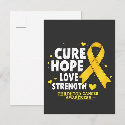 Genezing Hoop Liefde Kracht Kinderkanker Bewustzij Aankondigingskaart (Voorkant / Achterkant)