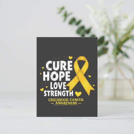 Genezing Hoop Liefde Kracht Kinderkanker Bewustzij Aankondigingskaart (Staand voorkant)