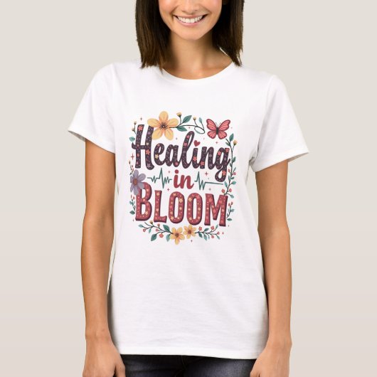Genezing in Bloom Doctor Floral Spring Medical T-shirt (Voorkant)