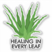 Genezing in elk blad Aloë Vera Sticker (Voorkant)