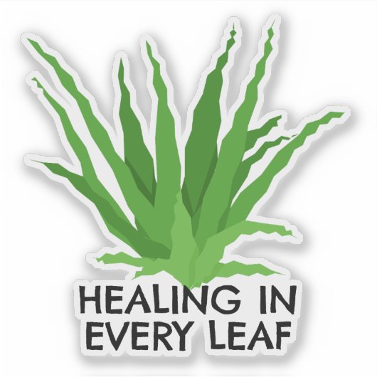 Genezing in elk blad Aloë Vera Sticker (Voorkant)