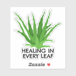 Genezing in elk blad Aloë Vera Sticker