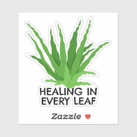 Genezing in elk blad Aloë Vera Sticker (Vel)