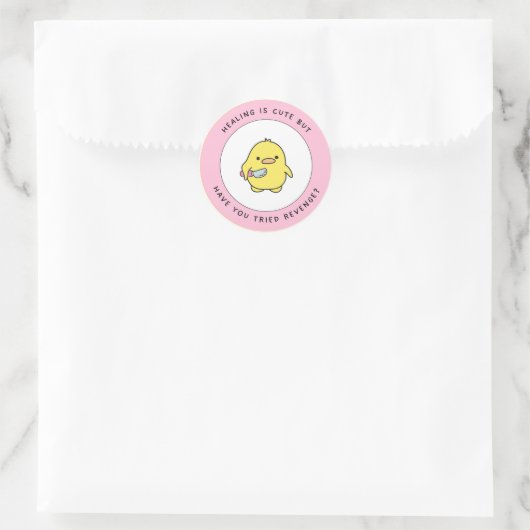 Genezing is een Schattigee, sassy sticker voor gee (Tas)