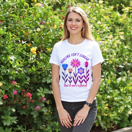 Genezing is geen lineair bloemenshirt t-shirt
