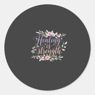 Genezing is kracht Bloemenkrans Ronde Sticker