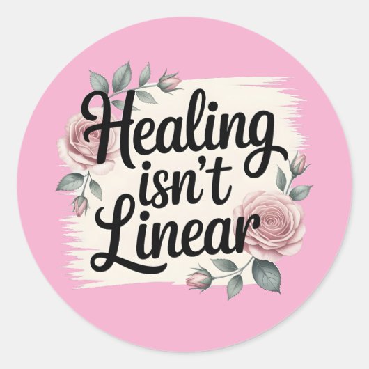 Genezing Is Niet Lineair – Inspirerende Sticker (Voorkant)