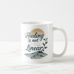 Genezing is niet lineair – Motivatie quote Mok