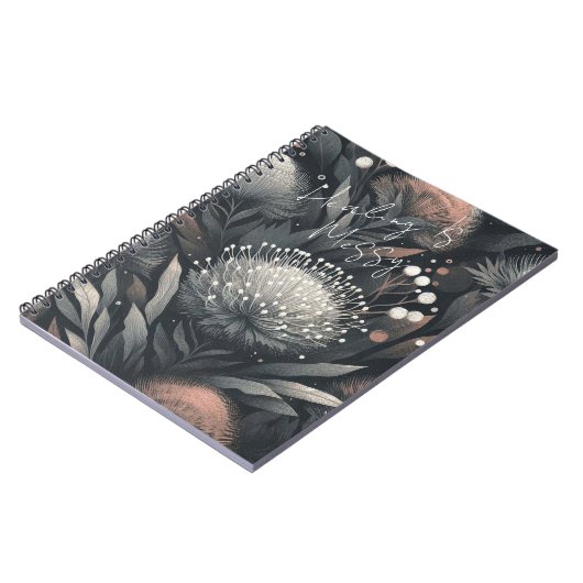 Genezing is rommelig - Midnight Bloom Botanische K Notitieboek (Linkerzijde)