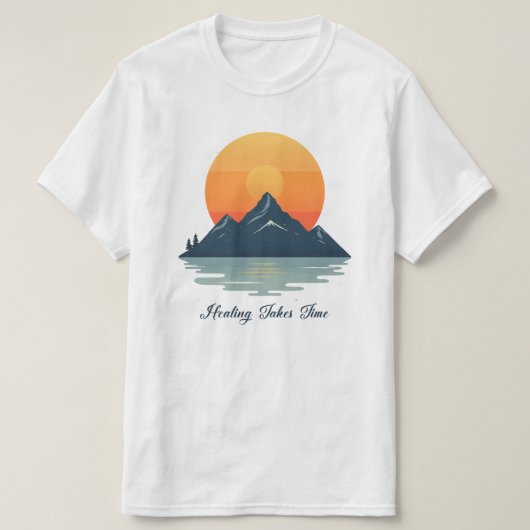 "Genezing Kost Tijd" Schrift Lettertype T-Shirt | (Design voorkant)