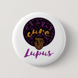 Genezing Lupus Bewustzijn Afrikaans-Amerikaans Paa Ronde Button 5,7 Cm