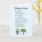 Genezing Natuur - een grappig Get Well gedicht Kaart (Gele Bloem)