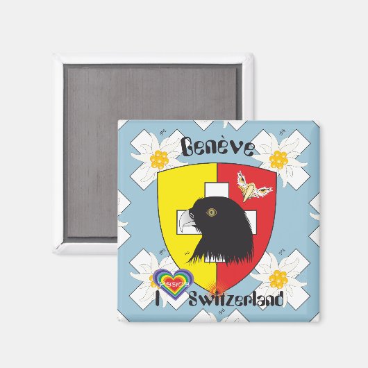 Genf, Genève, Ginevra, Genevra Magnet (Voorkant / Achterkant)