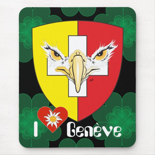 Genf, Genève, Ginevra, Genevra Mousepad Muismat (Voorkant)