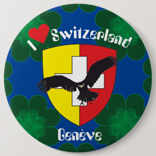 Genf / Genève Schweiz Suisse Svizzera Buttonnen Ronde Button 6,0 Cm