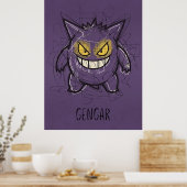 Gengar Chaotic Scribble Art - Gritty Ghost Shadow  Poster (Keuken)