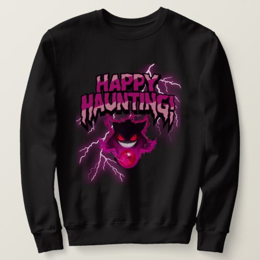 Gengar Shadow Pokémon "Happy Hunting" T-shirt, cap Trui (Design voorkant)