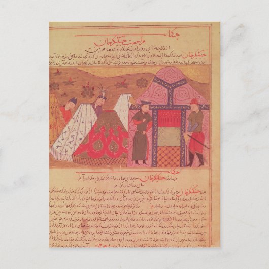Genghis Khan buiten zijn tent Briefkaart (Voorkant)