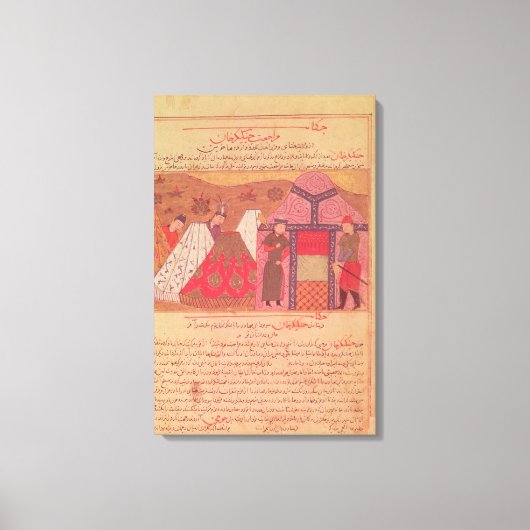 Genghis Khan buiten zijn tent Canvas Afdruk (Voorkant)