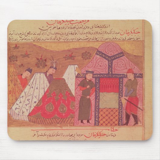 Genghis Khan buiten zijn tent Muismat (Voorkant)