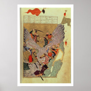 Genghis Khan (c.1162-1227) die tegen de Chinezen s Poster